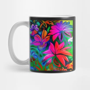 Hawaiian Hibiscus Flowers Psychedelic Floral Gift Mom Luxury Trippy Vibrant Colorful Mug